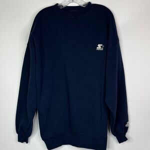 Vintage STARTER Navy Blue Pullover Sweatshirt Size XXL